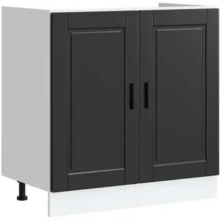 vidaXL Unterschrank Spülenunterschrank Porto 80 x 46 x 81,5 cm Schwarz