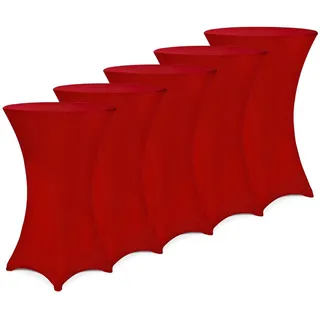 DEUBA Detex® Stehtischhusse Überzug 5er Set Ø70 Cm Ø Bordeaux Rot