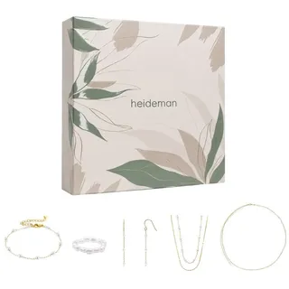 Heideman Schmuck-Adventskalender Summerbox Ibiza silberfarben, Schmuckset mehrteilig Schmuck für Frauen - 5 Schmuckstücke goldfarben|silberfarben