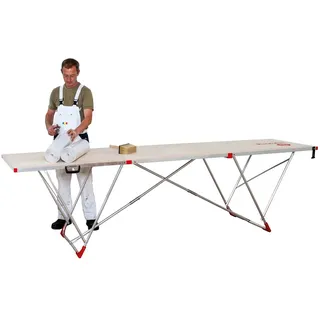 Euroline Alu-Tapeziertisch 300 x 60 cm braun/silber 810