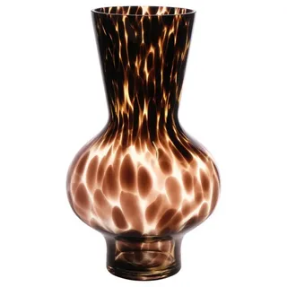 INNA-Glas Kugelvase Kugelige Glasvase Russell, Leopardenmuster, braun-klar, 30 cm, Ø 18 cm braun