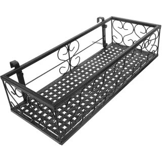 Cabilock Halterung Balkongeländer Blumenkasten Wandgitter Balkon Blumenständer Rack Pflanzkasten Balkonkorb Pflanzgefäß hängender für Balkon Fenster Zaun Schwarz 1