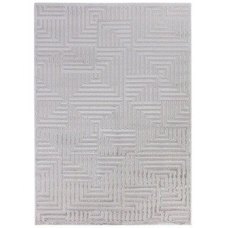 Teppich SAHARA 1114, Ayyildiz Teppiche, rechteckig, Höhe: 12 mm, Pflegeleicht / Strapazierfähig / Trend Colors silberfarben 80 cm x 150 cm x 12 mm