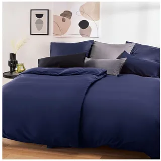 Blumtal Mako Satin Blau 200 x 220 cm + 1 x 80 x 80 cm