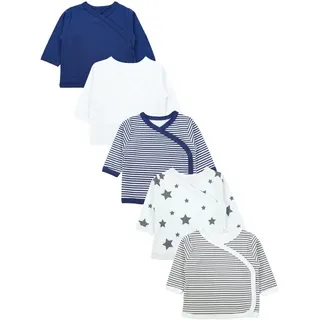 TupTam Baby Jungen Langarm Wickelshirt Baumwolle 5er Set - 50