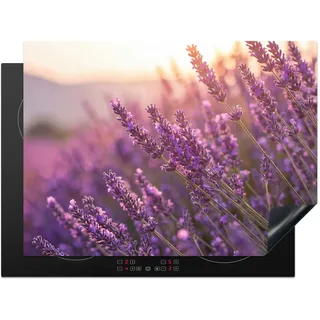 KitchenYeah© Herdabdeckplatte Einteilig Abdeckplatten Glaskeramikkochfeld | 70x52 cm - Abdeckung Glaskeramikkochfeld Herdplattenabdeckung Induktionsmatte Lavendel - Lila - Sonnenlicht