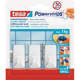Tesa Garderobenhaken Eckig 1,4 x 3,4 cm Weiß