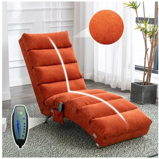 Furnishings Home Massagesessel Relaxliege Elektrisch Relaxsessel Schlafsessel (5 Sanfte Massageprogramme mit Fernbedienung,250 kg Belastungskapazität), Ergonomische Fernbedienungs-Steuerung orange