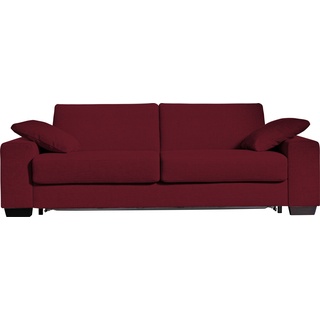 Schlafsofa BALI "Norwalk" Sofas Gr. 160 cm x 200 cm, Struktur fein, Basic: Gitterrostunterfederung-Kaltschaummatratze, rot (dunkelrot) Einzelsofas