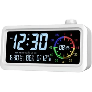YHFITN Smart Visual Timer Wecker, Countdown-Timer-Uhren mit Temperatur, ideal für Home Gym Fitness, Studenten, Büro und Schlafzimmer (Weißer Bildschirm)