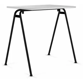 Seminartisch Arona Weiss/Schwarz | Höhe 74 cm | Breite 77 cm | Tiefe 56 cm | Holz Dekor | stapelbar | verkettbar | Quebec