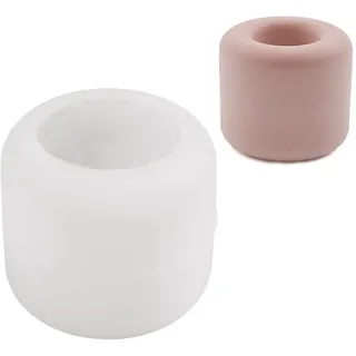 Greabuy Silikonformen aus Kunstharz, Zylinder-Silikon-Teelichthalter, Formen für Teelichthalter, Kerzenständer, Gips-Dekorationen, Metall-Teelichthülle, Kerzenformen, Epoxidharz-Form für Harzguss