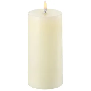 Piffany Copenhagen Uyuni Lighting Pillar LED Kerze 7,8 x 15 cm Echtwachs Ivory - 6 Stunden Timerfunktion - Keine Brandgefahr, Keine Rußbildung und kein Geruch