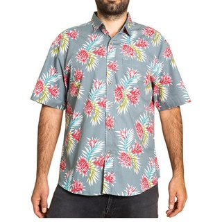 PANASIAM Hawaiihemd Herren Freizeithemd in tropisch buntem Design aus 100 % Baumwolle leichtes Kurzarmhemd für den Sommer bequem und luftig bunt M