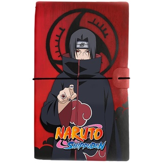 Elbenwald Naruto Shippuden Notizbuch im Itachi Uchiha Design für Herren Damen Unisex liniert und punktiert 12 x 19,5 x 1,5 cm rot schwarz