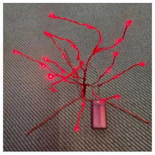 STAR TRADING LED-Leuchtzweig 725-55 LED Minitree 30x15 cm rot Batteriebetrieb
