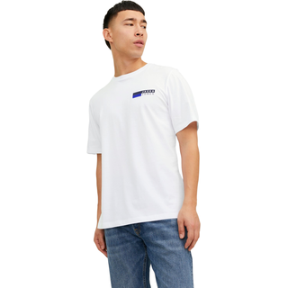 Jack & Jones Herren Rundhals T-Shirt JJECORP LOGO Regular Fit Weiß P4 Small Print 12233999 S