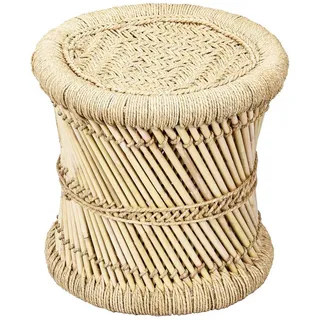 Marrakesch Orient & Mediterran Interior Hocker Beistelltisch Benita 36 x 36 x 36 cm Beige
