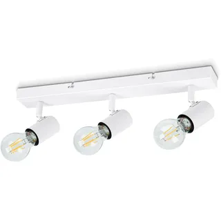 Dehobo Deckenlampe E27 Weiß Deckenstrahler 3 Flammig für Deckenbeleuchtung | Deckenstrahler LED, Deckenlampe Strahler, Deckenleuchte E27 Deckenlampe Retro LED Deckenspots für Schlafzimmer Wohnzimmer