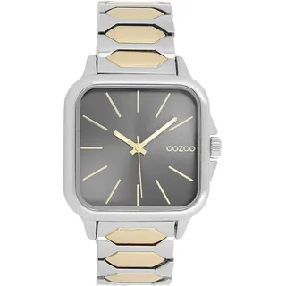 Oozoo Timepieces Silber/grau Unisex Uhr - Armbanduhr Unisex mit Edelstahlarmband | Hochwertige Uhr für alle - Edle Analog Unisexuhr in quadratisch C11604