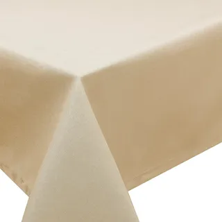 Tischdecke Fleckschutz Lotus Effekt Garten LEINEN Optik bügelfrei 90x90 cm abwaschbar Uni (Champagner)