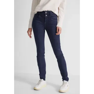 Slim-fit-Jeans STREET ONE Gr. 33, Länge 28, blau (clean indigo wash) Damen Jeans Röhrenjeans im Fünf-Pocket-Stil