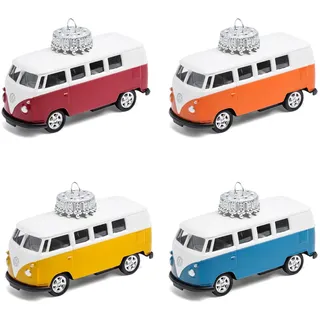 corpus delicti :: Christbaumschmuck – die rollende Alternative zur Weihnachtskugel – kompatibel mit VW Bus T1 – 4er Set gemischt (blau, gelb, orange, rot) W.20.2-4er