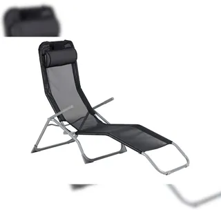 ARO Sonnenliege 137 x 63 x 103 cm Schwarz