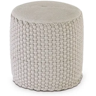 Amagohome Sitzhocker Hocker Sitzhocker Merino Pouf indoor outdoor ø40 H45cm Sitzpouf nachfü, Bezug abnehmbar u. bei 30° Feinwäsche waschbar! grau|silberfarben