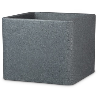 Scheurich Pflanzgefäß »Cube«, Kunststoff, quadratisch, dickwandig (Ø 40 cm, Schwarz Granit)