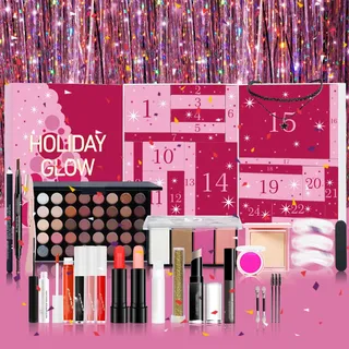Beauty Adventskalender 2024-24 Stück Überraschendes Make-up-Set Geschenke Weihnachten Schönheit Adventskalender für Frauen Mädchen Teenager Schönheit Make-up Tragbares Faltbares Make-up Beauty-Kit für