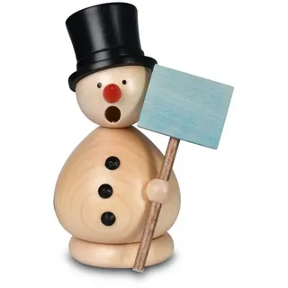 KWO Erzgebirge Räuchermann Schneemann Günther natur Höhe 10 cm