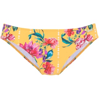 Bikini-Hose SUNSEEKER "Modern" Gr. 44, N-Gr, gelb (gelb, bedruckt) Damen Badehosen Ocean Blue mit Blumendruck