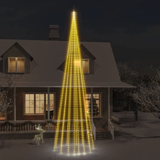 Möbelset Weihnachtsbaum auf Fahnenmast warmweiß 1134 LEDs 800 cm