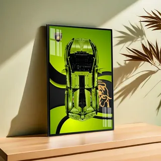 Display-Wandtafel für Lego 42115 Technic Lamborghini Sián FKP 37, 80X50 cm Display-Tafel für Lego-Auto-Wandhalterung, Geschenk für Lego-Enthusiasten