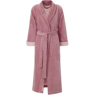 Gözze Unisex-Bademantel Turin, ideal für Sauna & Spa, Hotelbademantel, Morgenmantel, Langform, Baumwoll-Mix, Schalkragen, Gürtel, für Damen & Herren, mit Gürtel und zwei aufgesetzten Taschen, lang rot XXL | 128 cm