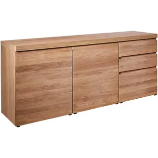 Venjakob Sideboard, Eiche, Holz, Wildeiche, teilmassiv, 2 Fächer, 3 Schublade(n) Schubladen, 180x75x43 cm, Goldenes M, Made in Germany, Dgm, Typenauswahl, umfangreiches Zubehör erhältlich, Holzmöbel, Kleinmöbel Holz, Holzkommoden, Sideboards Holz
