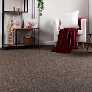 Steffensmeier Schlingen Teppichboden Meddon XL Meterware | Auslegware für Flur Büro | 1m 2m 3m 4m 5m breit! | Braun, Größe: 500x700 cm