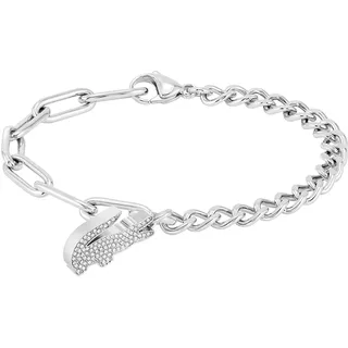 Lacoste Crocodile Gliederarmband Silber Edelstahl 2040146 Größe 18