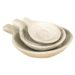 Biscottini Dekorative Wandteller, 31 x 24 x 16 cm, Teller zum Aufhängen aus Marmor, Dekorative Tischplatte, Weiß