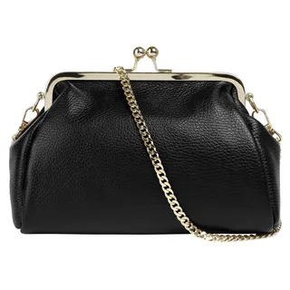 Cluty Abendtasche Leder Black