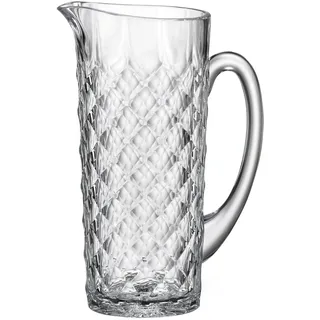 Crystal Bohemia Wasserkrug - 1,15 l, spülmaschinenfest, kristallklar, kratzfest, funktional - Glaskaraffe mit Deckel für Wasser, Saft, Eistee & Kaltgetränke - Ideal für Zuhause, Büro & Feste