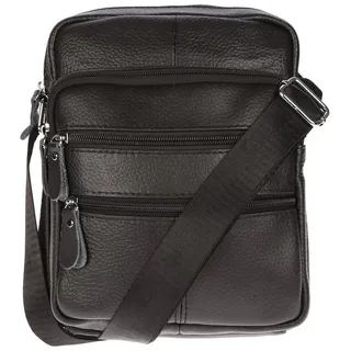 Christian Wippermann Umhängetasche Herren Damen echt Leder Umhängetasche Tasche (1 tlg), Schultertasche Arbeitstasche Schwarz schwarz