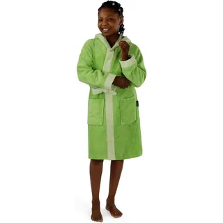 Normani Frottee Kinderbademantel aus Bio-Baumwolle in Grün | Gr.: 170/176