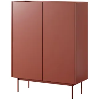 Kommode Kelowna KD97 Rot/Eiche 97x122x37 cm | Kommode Kelowna KD97 - Rot, Eiche - Breite 97 cm, Höhe 122 cm, Tiefe 37 cm
