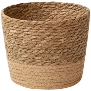 Gewebter Pflanzkorb, Natürliches Seegras, Gewebte Blumentöpfe, Wasserdicht Körbe, Pflanzgefäß, Pflanzenbehälter, Aufbewahrungskorb, dekorative Requisiten für Zuhause, Garten, Indoor, Outdoor (15 cm)