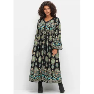 sheego Maxikleid Etuikleid Schwarz 52
