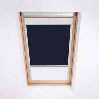 Dachfenster Jalousie für Velux Dachfenster – Verdunkelungsrollo – Marineblau – Silberfarbener Aluminiumrahmen (FK08)