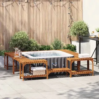 vidaXL Quadratische Outdoor Hot Tub Umrandung 230 x 230 cm Braun