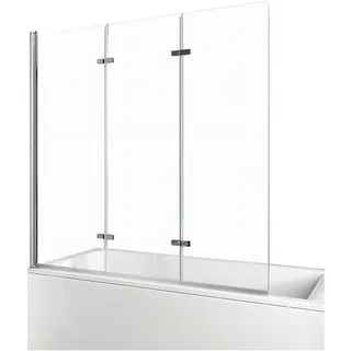 EMKE Badewannenaufsatz Badewannenfaltwand 3-teilig 120 x 140 cm